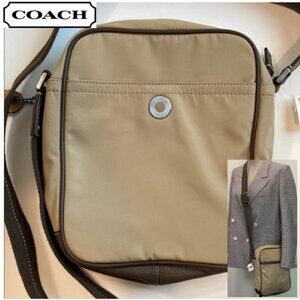 Coach Tan Messenger Bag with Minimalist Design
